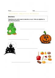 English worksheet: Halloween Adjectives