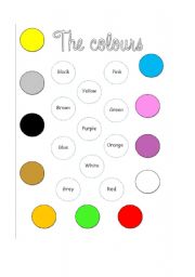 English worksheet: colours