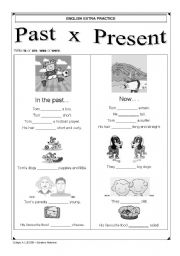 English Worksheet: Past x Present