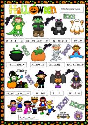 English Worksheet: HALLOWEEN VOCABULARY - MISSING VOWELS