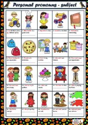 English Worksheet: PERSONAL PRONOUNS - SUBJECT FORM