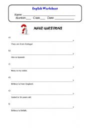 English worksheet: Questions