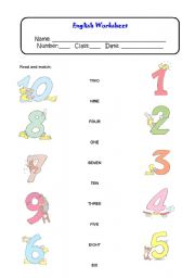 English Worksheet: Numbers