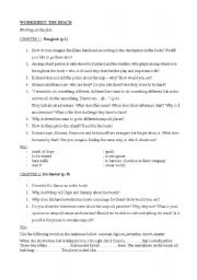 English Worksheet: worksheet-THE BEACH (alex garland) chapters 1 to 4