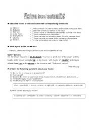 English Worksheet: Whats your house like? (It contains listening Activity)