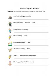 English Worksheet: POSSESSIVE ADJECTIVES