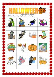 English Worksheet: Halloween - present continuous