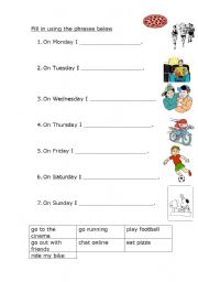 English worksheet: Present simple with everyday actions