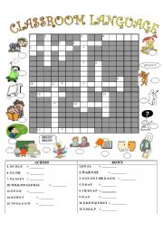 English Worksheet: Classroom language