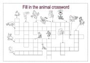 English Worksheet: Animal crossword