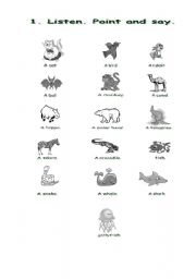 English worksheet: animals