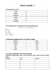 English worksheet: Check  yourself  