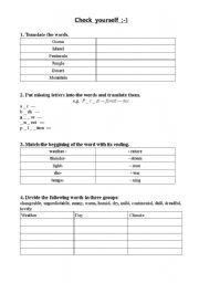 English Worksheet: Check  yourself  