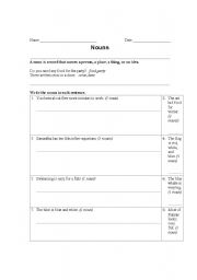 English Worksheet: Nouns