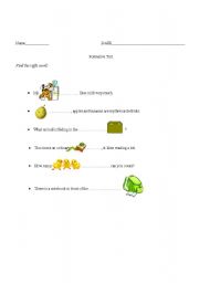 English worksheet: Formative Test