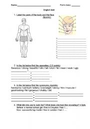 Describing people worksheet / test