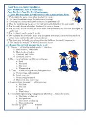 English Worksheet: Past Tenses