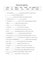 English Worksheet: CHOOSE THE RIGHT ONE