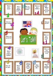 English Worksheet: To Be Board Game