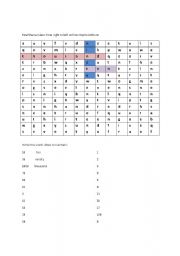 English worksheet: Find Numbers