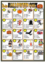 English Worksheet: Halloween quiz  (key included)