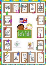 English Worksheet: Past Tense Board Game