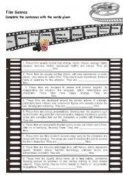 English Worksheet: Film genres