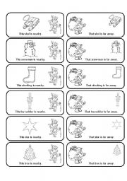 English Worksheet: This, That, These and Those Christmas Matching Cards  (24 Cards in all)