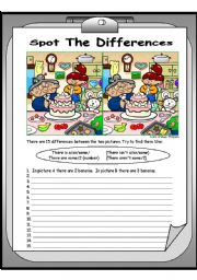 English Worksheet: spot the differences