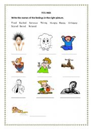 English worksheet: feelings