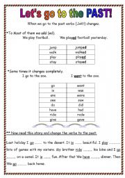 English Worksheet: Lets go to the past !