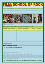 English Worksheet: School of Rock