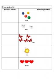 English worksheet: count draw and write