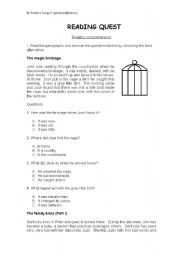English worksheet: Reading quest