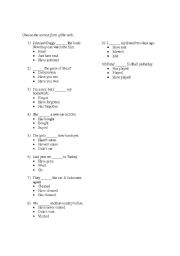 English Worksheet: test present perfect x simple past