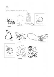 English Worksheet: Fruits