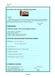 English Worksheet: The present continuous 