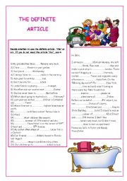 English Worksheet: THE DEFINITE ARTICLE