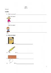 English worksheet: test 