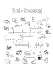 English Worksheet: FOOD CROSSWORD