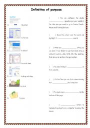 English worksheet: Infinitive of purpose 