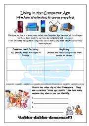 English Worksheet: Stone Age vs. Computer Age Part 2