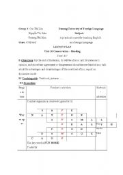 English worksheet: lesson plan english 10