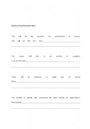 English worksheet: sentence formation