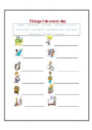 English Worksheet: Daily Routines - Things I Do Every Day