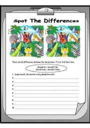 English Worksheet: spot the differences 2