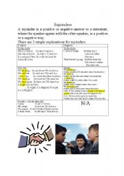 English worksheet: Rejoinders