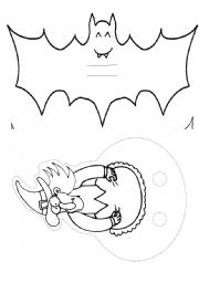 English Worksheet: Halloween finger puppets