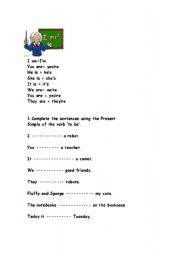 English worksheet:  THE VERB TO BE