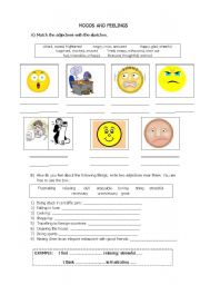 English worksheet: MOODS, FEELINGS AND PERSONALITIES WORKSHEET, A word document so you can change some parts as you like.